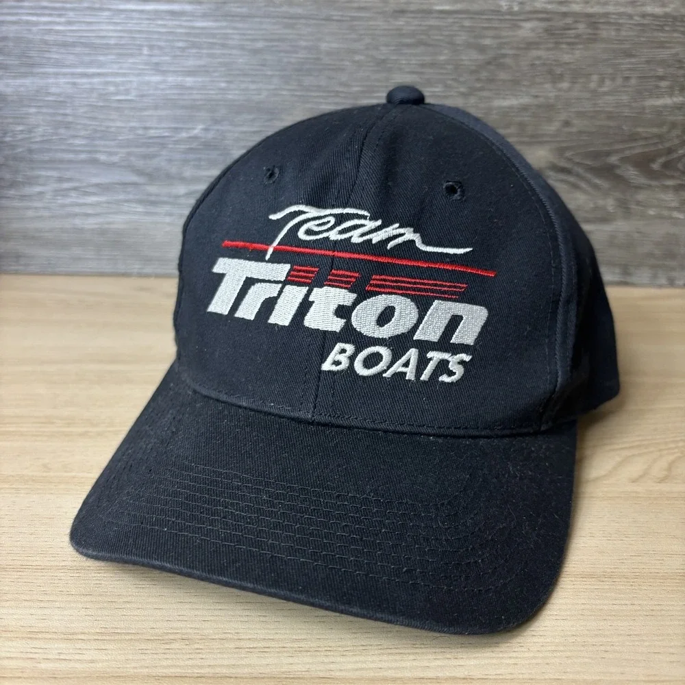 Kudzu Team Triton Boats Hat Snapback Embroidered Fishing Mens Black Green Bill